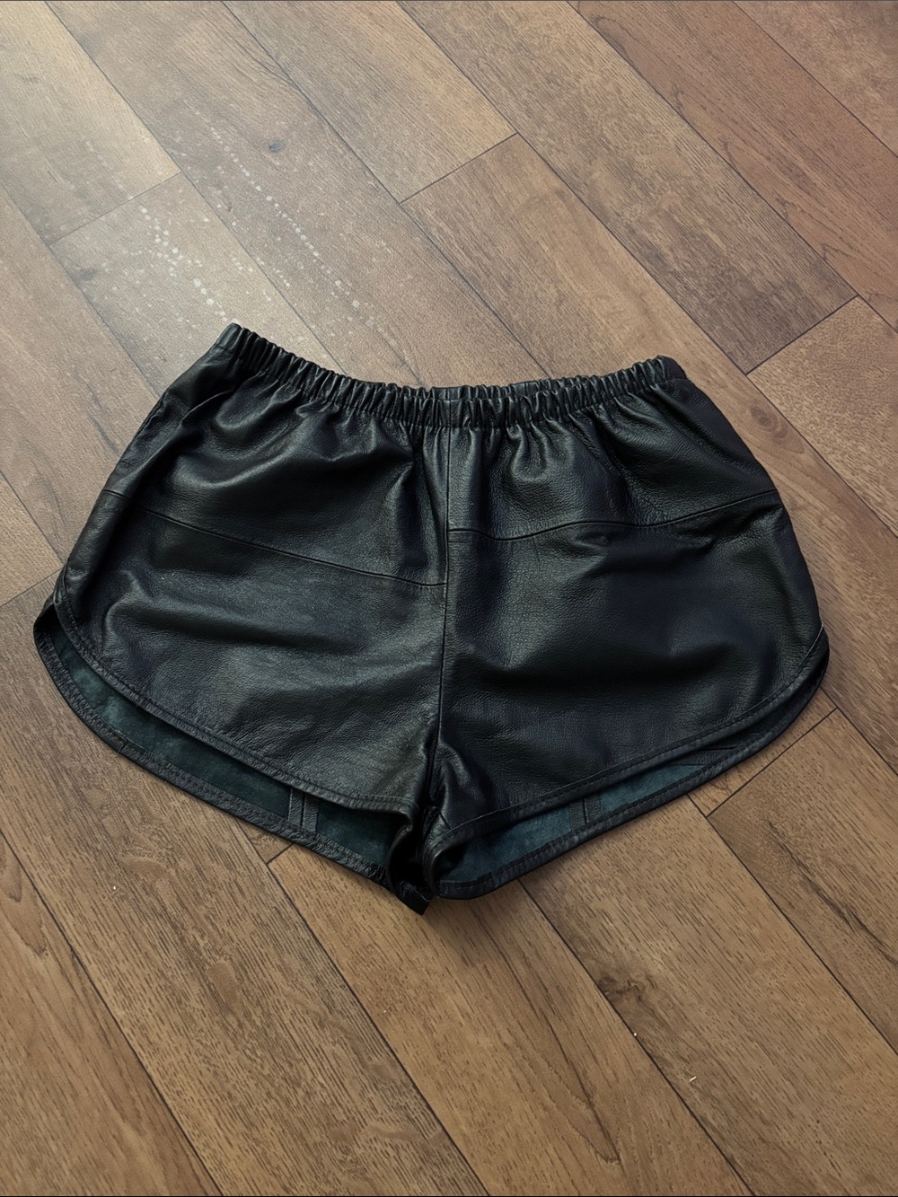 Black leather short shorts medium boho spring summer goth biker grunge beach Y2K
